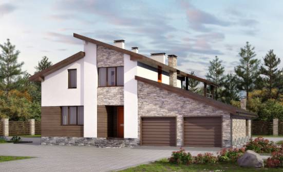 240-004-П Проект двухэтажного дома с мансардой и гаражом, классический домик из пеноблока Шебекино | Проекты домов от House Expert