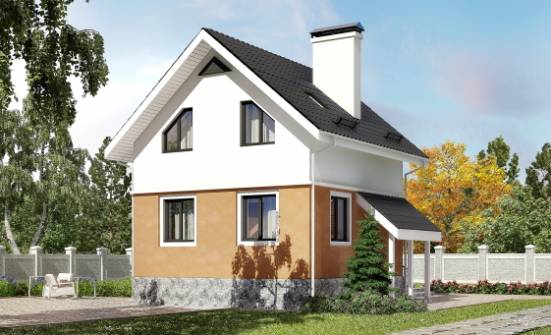 100-005-Л Проект трехэтажного дома мансардой, доступный домик из блока Белгород | Проекты домов от House Expert