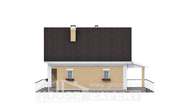130-004-П Проект двухэтажного дома мансардой, классический загородный дом из газобетона Старый Оскол, House Expert