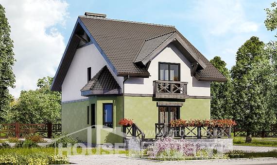 120-003-П Проект двухэтажного дома с мансардным этажом, скромный дом из пеноблока Алексеевка, House Expert