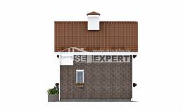 045-001-Л Проект двухэтажного дома с мансардой, экономичный коттедж из керамзитобетонных блоков Новый Оскол, House Expert