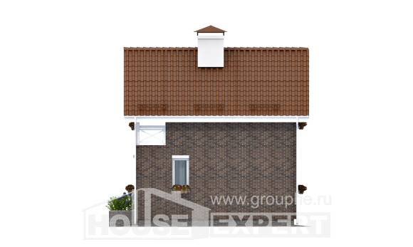 045-001-Л Проект двухэтажного дома с мансардой, экономичный коттедж из керамзитобетонных блоков Новый Оскол, House Expert