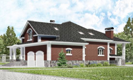 600-001-П Проект трехэтажного дома мансардой, гараж, современный домик из пеноблока Белгород | Проекты домов от House Expert