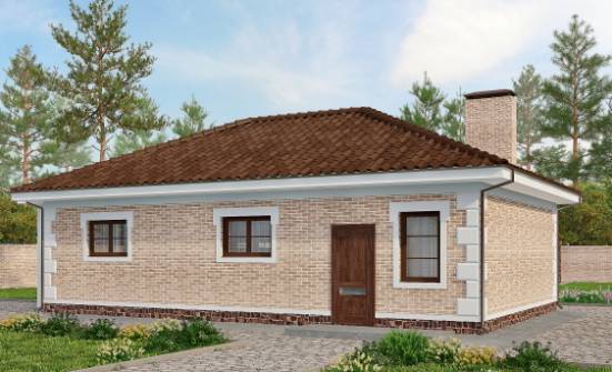 070-005-П Проект гаража из кирпича Новый Оскол | Проекты одноэтажных домов от House Expert