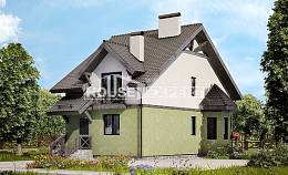 120-003-П Проект двухэтажного дома мансардой, классический загородный дом из теплоблока Алексеевка, House Expert