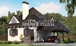 110-002-Л Проект двухэтажного дома мансардный этаж и гаражом, классический загородный дом из арболита Губкин, House Expert