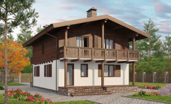 150-016-Л Проект двухэтажного дома с мансардой, современный домик из твинблока Губкин | Проекты домов от House Expert