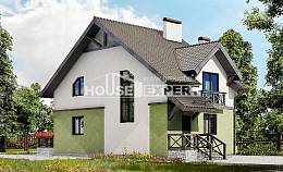 120-003-П Проект двухэтажного дома с мансардой, простой загородный дом из пеноблока Белгород, House Expert