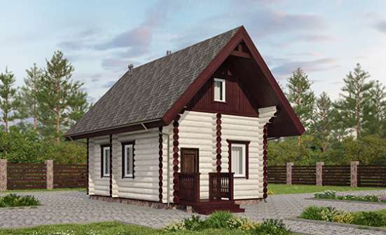 035-001-Л Проект бани из бревен Алексеевка | Проекты домов от House Expert