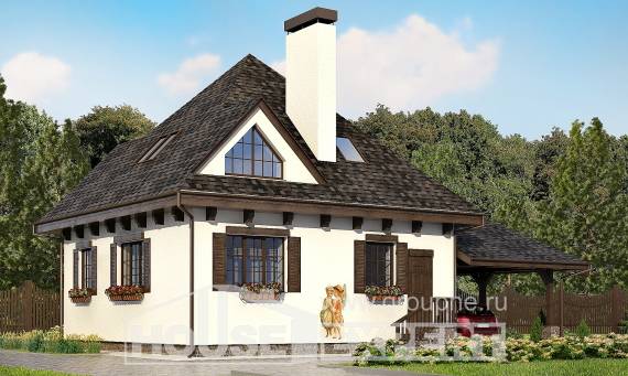 110-002-Л Проект двухэтажного дома мансардный этаж, гараж, уютный дом из бризолита Валуйки, House Expert