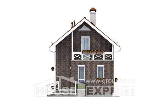 045-001-Л Проект двухэтажного дома с мансардой, экономичный загородный дом из бризолита Строитель, House Expert