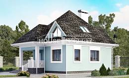 110-001-Л Проект двухэтажного дома с мансардой, уютный загородный дом из керамзитобетонных блоков Строитель, House Expert