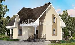 125-001-Л Проект двухэтажного дома мансардой, экономичный загородный дом из пеноблока Алексеевка, House Expert