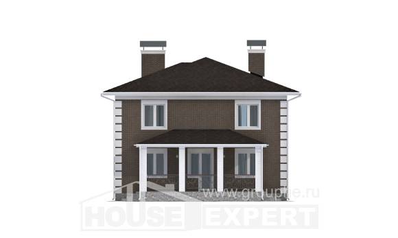 185-002-П Проект двухэтажного дома, бюджетный загородный дом из бризолита Шебекино, House Expert