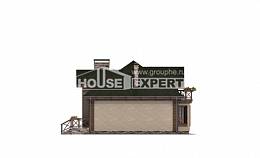180-010-П Проект двухэтажного дома мансардой и гаражом, простой коттедж из блока Шебекино, House Expert