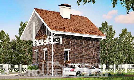 045-001-Л Проект двухэтажного дома мансардой, классический домик из керамзитобетонных блоков Новый Оскол, House Expert