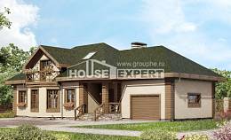180-010-П Проект двухэтажного дома с мансардой и гаражом, просторный домик из арболита Валуйки, House Expert