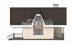 125-001-Л Проект двухэтажного дома с мансардным этажом, экономичный дом из газобетона Шебекино, House Expert