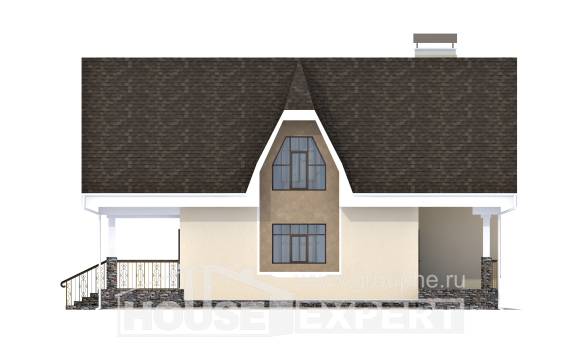 125-001-Л Проект двухэтажного дома с мансардным этажом, экономичный дом из газобетона Шебекино, House Expert