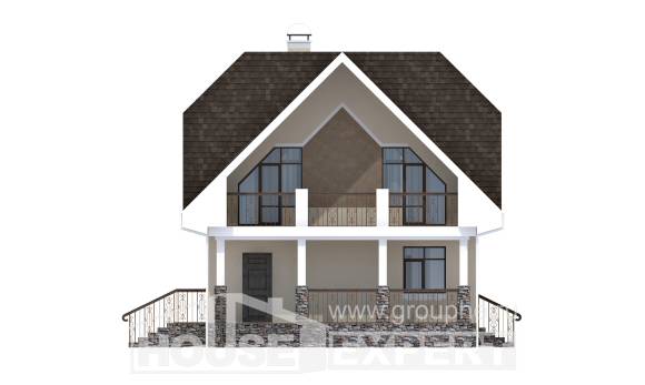 125-001-Л Проект двухэтажного дома с мансардным этажом, доступный загородный дом из бризолита Валуйки, House Expert