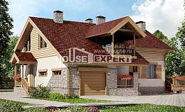165-002-П Проект двухэтажного дома мансардный этаж, гараж, уютный коттедж из пеноблока Новый Оскол, House Expert