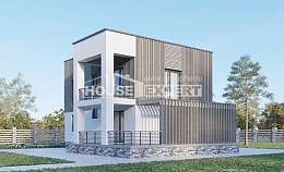 150-017-П Проект двухэтажного дома, недорогой загородный дом из бризолита Строитель, House Expert