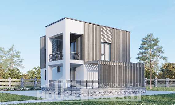 150-017-П Проект двухэтажного дома, недорогой загородный дом из бризолита Строитель, House Expert