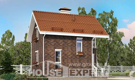 045-001-Л Проект двухэтажного дома с мансардным этажом, доступный коттедж из керамзитобетонных блоков Строитель, House Expert