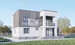 150-017-П Проект двухэтажного дома, скромный коттедж из газосиликатных блоков Старый Оскол, House Expert