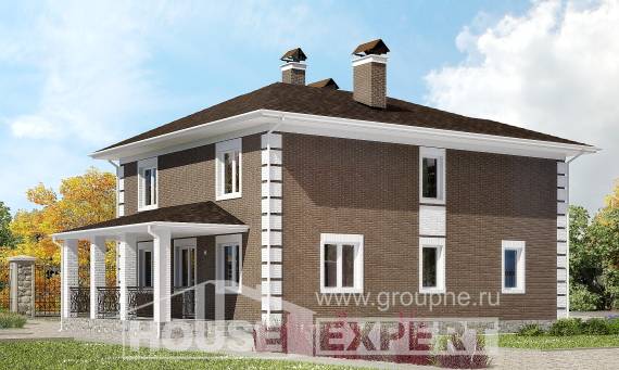 185-002-П Проект двухэтажного дома, бюджетный дом из арболита Белгород, House Expert