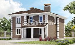 185-002-П Проект двухэтажного дома, недорогой дом из бризолита Старый Оскол, House Expert