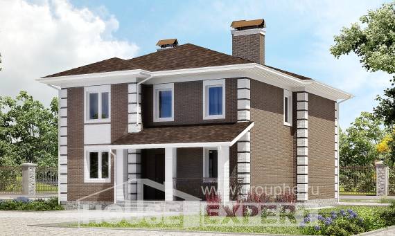 185-002-П Проект двухэтажного дома, недорогой дом из бризолита Старый Оскол, House Expert