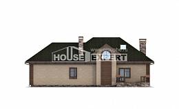 180-010-П Проект двухэтажного дома с мансардным этажом, гараж, классический загородный дом из блока Строитель, House Expert