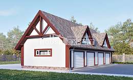 145-002-Л Проект гаража из теплоблока Строитель, House Expert