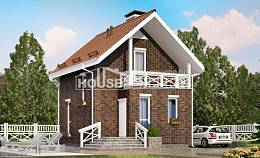 045-001-Л Проект двухэтажного дома с мансардой, скромный дом из поризованных блоков Строитель, House Expert
