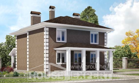 185-002-П Проект двухэтажного дома, компактный коттедж из твинблока Новый Оскол, House Expert