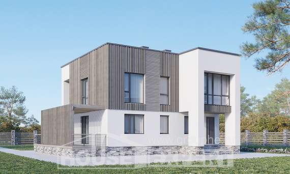 150-017-П Проект двухэтажного дома, простой дом из блока Губкин, House Expert