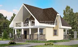 125-001-Л Проект двухэтажного дома мансардой, простой дом из поризованных блоков Валуйки, House Expert