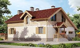 165-002-П Проект двухэтажного дома мансардой и гаражом, современный дом из поризованных блоков Строитель, House Expert