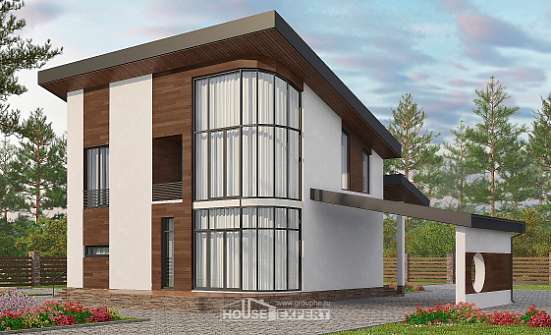 230-001-П Проект двухэтажного дома мансардный этаж, классический загородный дом из кирпича Губкин | Проекты домов от House Expert