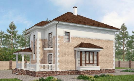 220-008-П Проект двухэтажного дома, классический дом из кирпича Старый Оскол | Проекты домов от House Expert