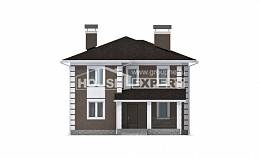 185-002-П Проект двухэтажного дома, экономичный домик из бризолита Новый Оскол, House Expert