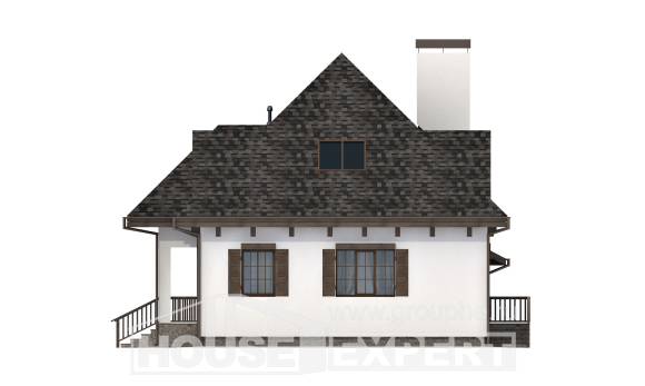 110-002-Л Проект двухэтажного дома с мансардой и гаражом, скромный домик из теплоблока Алексеевка, House Expert