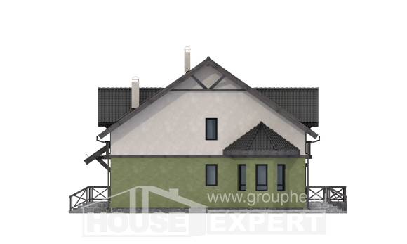 120-003-П Проект двухэтажного дома с мансардным этажом, красивый загородный дом из бризолита Строитель, House Expert
