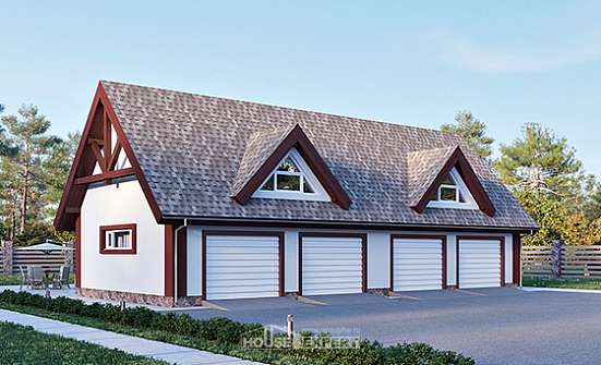 145-002-Л Проект гаража из керамзитобетонных блоков Губкин | Проекты домов от House Expert