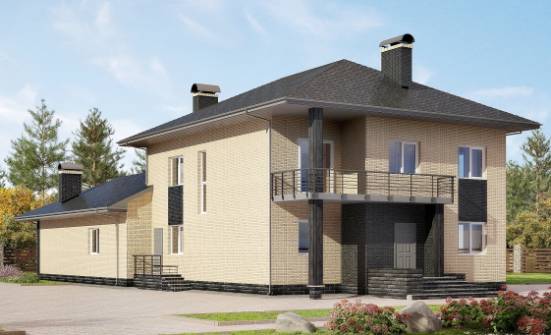 305-003-Л Проект двухэтажного дома, большой загородный дом из поризованных блоков Новый Оскол | Проекты домов от House Expert