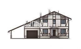 250-002-Л Проект двухэтажного дома с мансардным этажом, гараж, классический домик из кирпича Строитель, House Expert