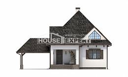 110-002-Л Проект двухэтажного дома с мансардой и гаражом, уютный дом из твинблока Шебекино, House Expert