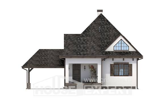 110-002-Л Проект двухэтажного дома с мансардой и гаражом, уютный дом из твинблока Шебекино, House Expert