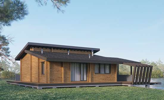 100-007-П Проект бани из дерева Строитель | Проекты одноэтажных домов от House Expert